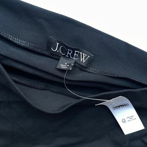 J.Crew Asymmetrical Off The Shoulder Top Stretch Cotton Black Size Small NWT - Picture 4 of 5